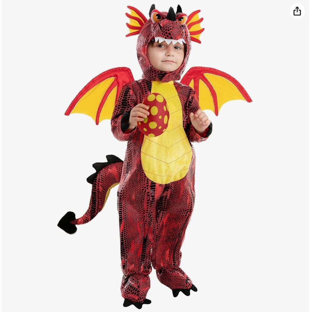 Red Dragon Dinosaur Toddler Costume - Size 3T-4T